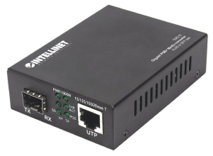 Intellinet 508216 Media konwerter Gigabit 1000Base-T RJ45 na Slot SFP, injector PoE+
