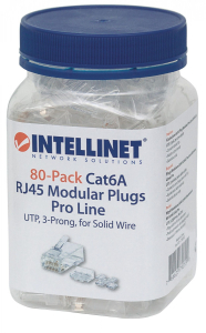 Intellinet Wtyk RJ45 Cat6a UTP, na drut, 80szt, 790550