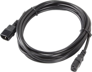 Kabel Lanberg CA-C13E-11CC-0050-BK (C14 / IEC C14 / IEC 320 C14 M - C13 F; 5m; kolor czarny)