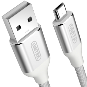 Unitek micro USB 1.0m srebrny