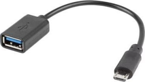 Lanberg micro USB - USB OTG czarny 15cm