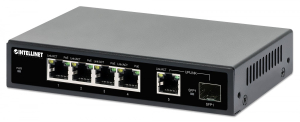 Intellinet 561822 Switch Gigabit 4x RJ45 PoE+, 1x RJ45 Uplink, 1x slot SFP