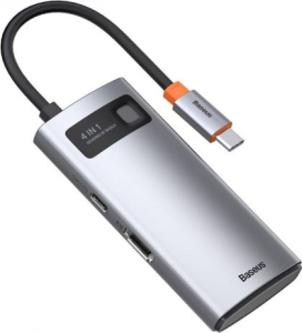 Baseus Metal Gleam Series Hub 4w1, USB-C do USB 3.0 + USB 2.0 + HDMI + USB-C PD