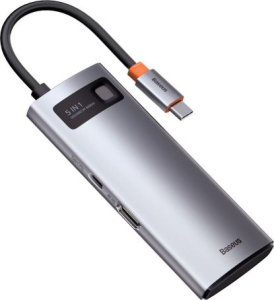 Replikator - Baseus Metal Gleam Series Hub 5w1, USB-C do 3x USB 3.0 + HDMI + USB-C PD