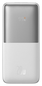 Baseus Bipow Pro 10000mAh, 2xUSB, USB-C, 20W (biały)