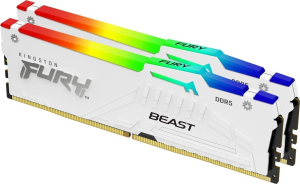 KINGSTON DDR5 32GB 6000MHz CL40 FURY BEAST WHITE RGB XMP KITx2