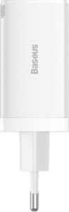 Baseus GaN5 Pro 2xUSB-C + USB, 65W (biała)