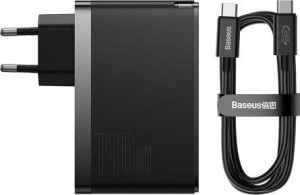 Baseus GaN5 Pro 2xUSB-C + USB, 140W (czarna)