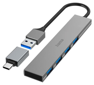 Hama Hub Premium USB 3.2 4 x USB-A, Ultra Slim