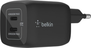 Belkin 65W 2x USB-C GaN z PPS, czarny