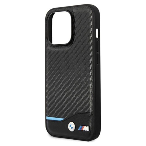 BMW Leather Carbon Blue Line iPhone 13 Pro Max (Czarny)