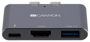 Replikator - Canyon DS-1 do MacBook Pro/Air Plug and Play 3w1 Szara