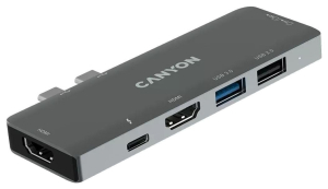 Replikator - Canyon DS-5 do MacBook Pro/Air Plug and Play 7w1 Szara