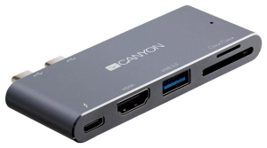 Replikator - Canyon DS-5 do MacBook Pro/Air Plug and Play 5w1 Szara