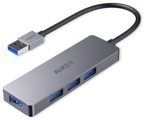 Aukey aluminiowy HUB USB-A | Ultra Slim | 4w1 | 4xUSB 3.0 | 5Gbps