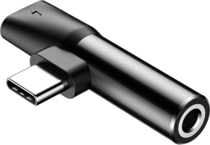 Baseus L41 USB-C do miniJack 3.5mm + USB-C (czarny)