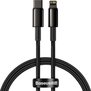 Baseus Tungsten Gold USB-C do Lightning, 20W, 5A, PD, 1m (czarny)