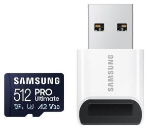 Samsung Ultimate microSDXC 512GB UHS-I U3 [Zapis 130MB/s Odczyt 200MB/s] + czytnik