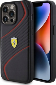 Ferrari Twist Metal Logo do iPhone 15 Pro Max (czarny)