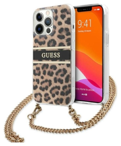 Guess Leopard Gold Stripe Crossbody do iPhone 13 Pro Max