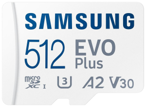 Samsung EVO PLUS microSDXC 512GB UHS-I U3 [Zapis 90MB/s Odczyt 180MB/s] v2023
