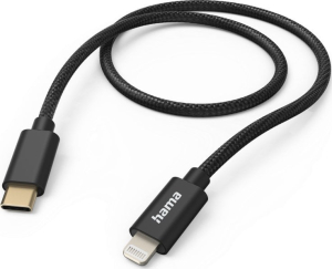 Hama Fabric USB-C - Lightning, nylonowy, czarny
