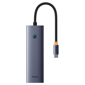 Replikator - Baseus UltraJoy 6w1 USB-C do HDMI4K@30Hz+3xUSB 3.0+PD+RJ45 (szary)