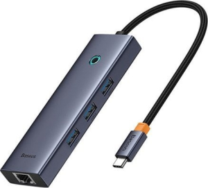 Replikator - Baseus UltraJoy 6w1 6-Port (USB-C do 1xHDMI4K@60Hz + 3xUSB 3.0 + 1xPD +RJ45)