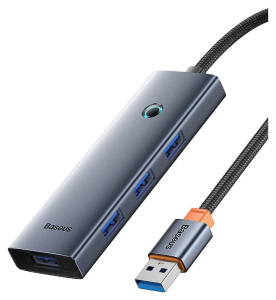 Baseus UltraJoy Series Lite 4-Port 50cm (USB do 4xUSB3.0+Type-C 5V) (szary)