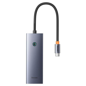 Baseus UltraJoy Series Lite 4-Port 20cm (USB-C do 4xUSB3.0+USB-C 5V) (szary)