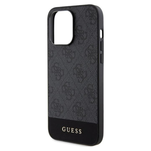 Guess 4G Bottom Stripe Metal Logo Collection - Etui iPhone 15 Pro Max (szary)