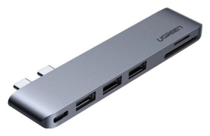 Replikator - Ugreen 6w2 CM251 USB-C dla MacBook Air / Pro szary