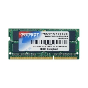 Pamięć Patriot Memory Signature PSD34G13332S (DDR3 SO-DIMM; 1 x 4 GB; 1333 MHz; CL9)