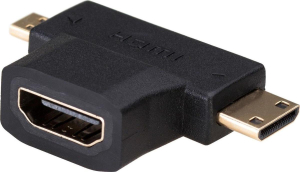 Adapter Akyga AK-AD-23 (HDMI F - Micro HDMI  Mini HDMI M; kolor czarny)