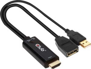 Adapter Club3D CAC-1331 (HDMI to DisplayPort Cable Adapter 4k@60HZ ompatible with Laptop  PS4/5  Xbox One  NS  Mac Mini)