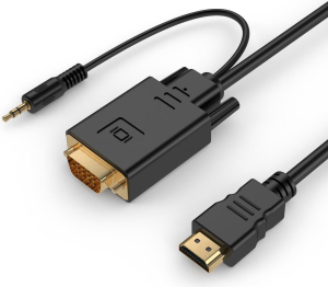 Adapter GEMBIRD A-HDMI-VGA-03-10 (HDMI M - D-Sub (VGA)  Jack stereo 3 5 mm M; 3m; kolor czarny)