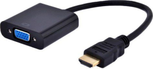 Adapter GEMBIRD A-HDMI-VGA-04 (HDMI M - D-Sub (VGA) F; 0 15m; kolor czarny)
