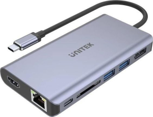 Replikator - Unitek USB-C 2x USB 3.1 HDMI DP RJ45 czytnikSD