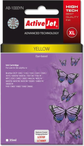 Tusz Activejet AB-1000YN (zamiennik Brother LC1000Y/970Y; Supreme; 35 ml; żółty)