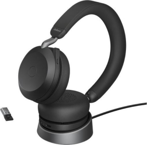 Słuchawki - Słuchawki bezprzewodowe Jabra Evolve 2 75 USB-A MS Stereo Stand Black - 27599-999-989