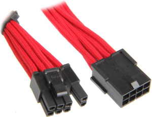 BitFenix 6+2-Pin PCIe przedłużacz 45cm - sleeved - czerwono czarny