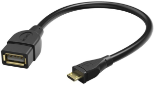Hama OTG USB-A - micro USB-B 15cm czarny