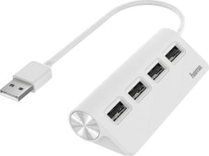 Hama USB 2.0 4xUSB-A biały