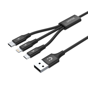 Unitek 3w1 microUSB/Lightning/USB-C 1.2m czarny