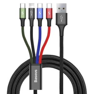 Zestaw kabli zasilający Baseus CA1T4-B01 (USB - Lightning  Micro USB  USB typu C ; 1 2m; kolor czarny)