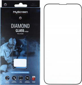 MyScreen Protector - Szkło hartowane z klejem na całej powierzchni DIAMOND GLASS edge FULL GLUE (czarna ramka) do Apple iPhone 14 6.1"