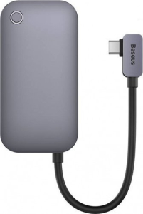 Replikator - Baseus PadJoy Series Hub 4w1 USB-C do USB 3.0 + HDMI + USB-C PD + jack 3.5mm (Szary)