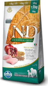 Farmina N&D Ancestral Grain Selection – sucha karma dla psa – 12kg + 3kg