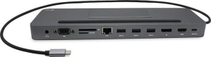 Replikator - i-tec USB-C Metal Ergonomic 4K 3x Display Docking Station DP HDMI VGA LAN Audio Power Delivery 85 W + i-tec Universal Charger 112 W - Stacja dokująca