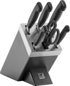 Akcesoria - Zestaw noży samoostrzących ZWILLING Four Star 35148-507-0 7 elementów szary